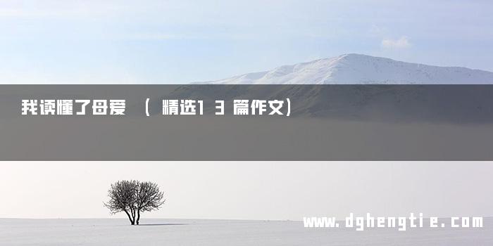 我读懂了母爱 (精选13篇作文)